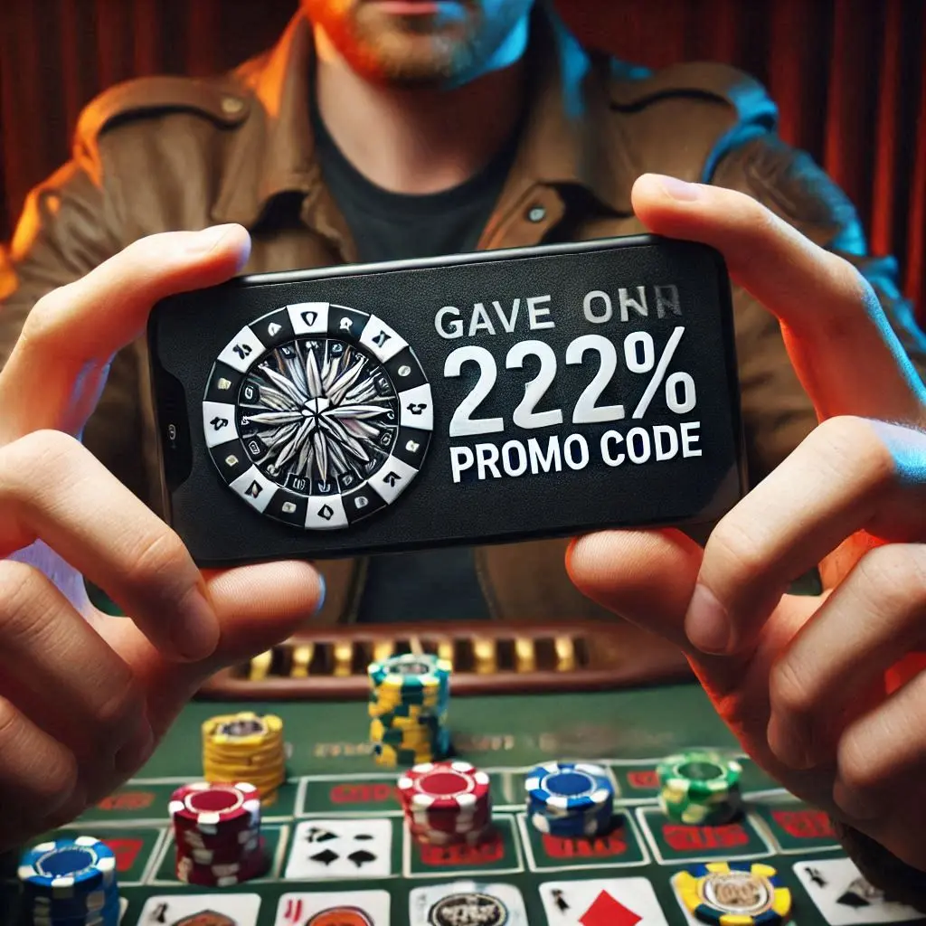 codice promozionale nelle mani di un uomo in un POKERSTARS CASINO